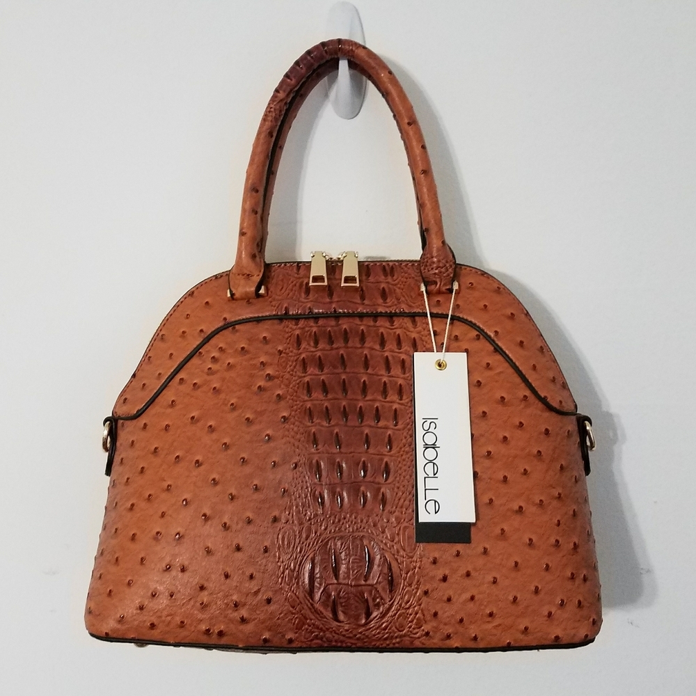 Isabelle Vegan Ostrich Leather Satchel